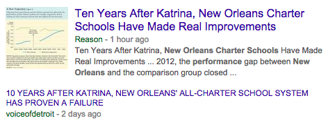 I googled for "new orleans charter school performance"